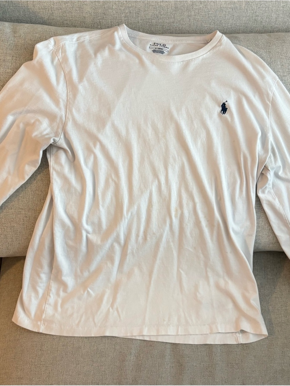 Polo by Ralph Lauren White Long-Sleeve Tee with Navy Pony